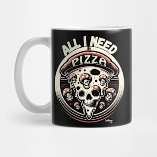 Slice Savant: All I Need is a Pizza Lover - The Mushroom Capriciosa Mafioso! - Funny Retro Vintage Style Mug